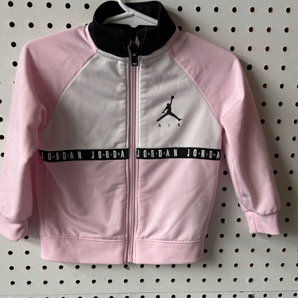 Jordan Kids Pink and White Zip-Up Jacket